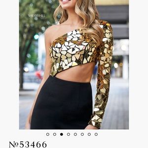 Sherri hill broken mirror glass dress